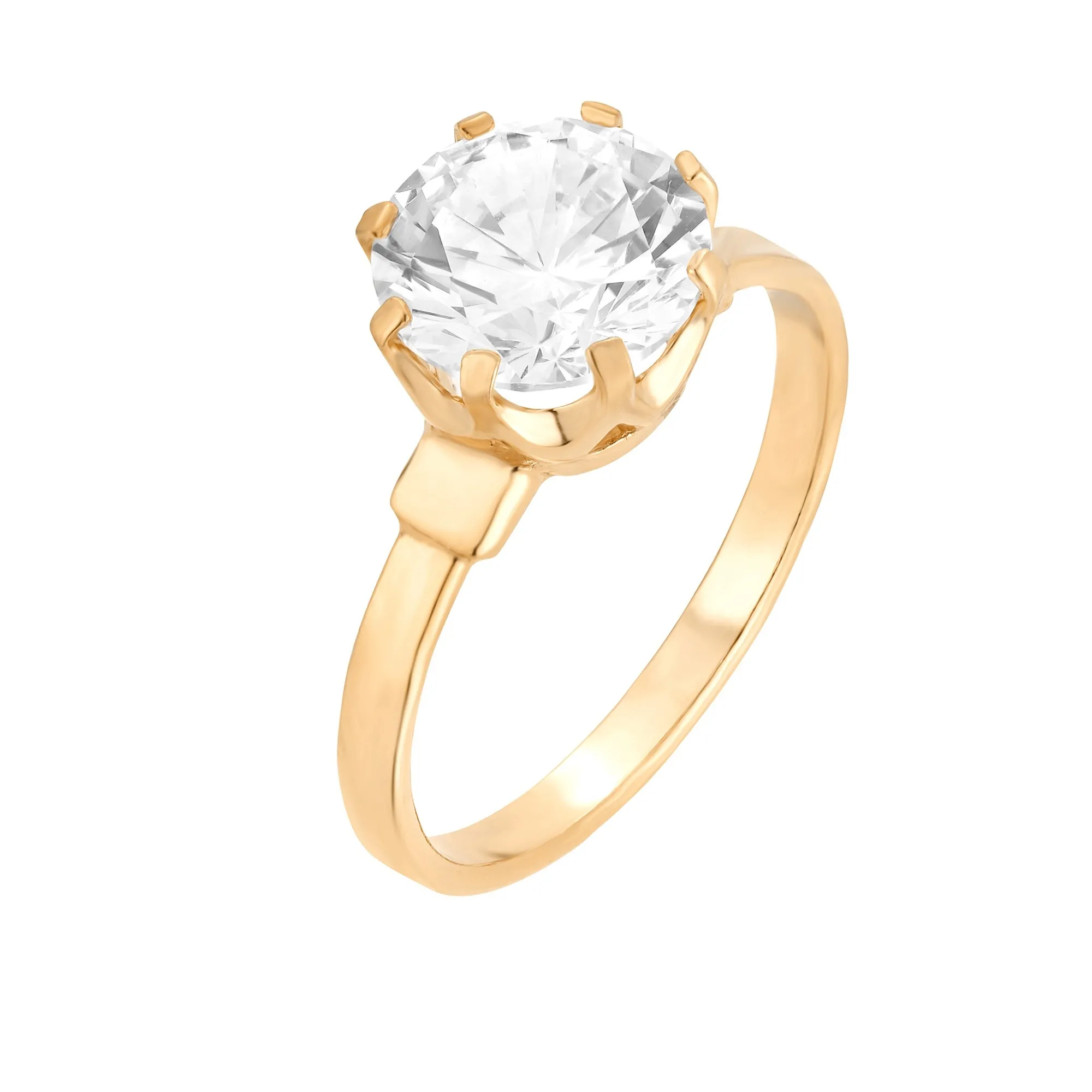 Złoty pierścionek z dużą cyrkonią : pierścionki - 13