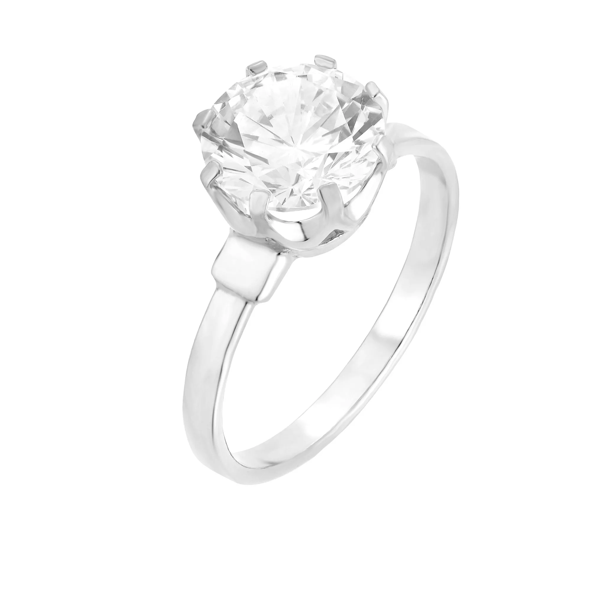 Srebrny pierścionek z dużą cyrkonią : pierścionki - 18