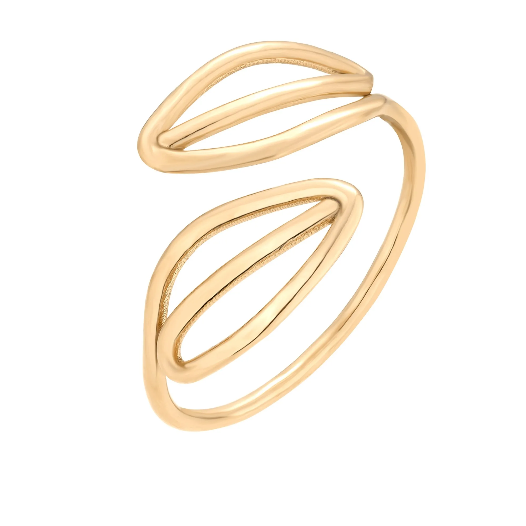 Złoty pierścionek z listeczkami