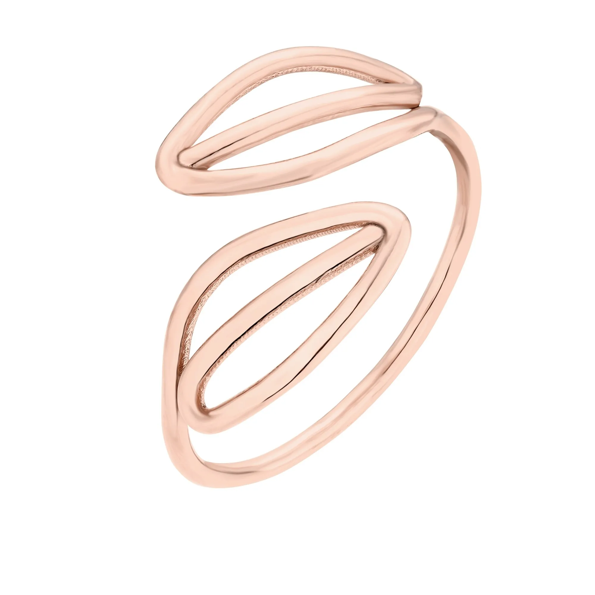 Pierścionek z listeczkami z różowego złota