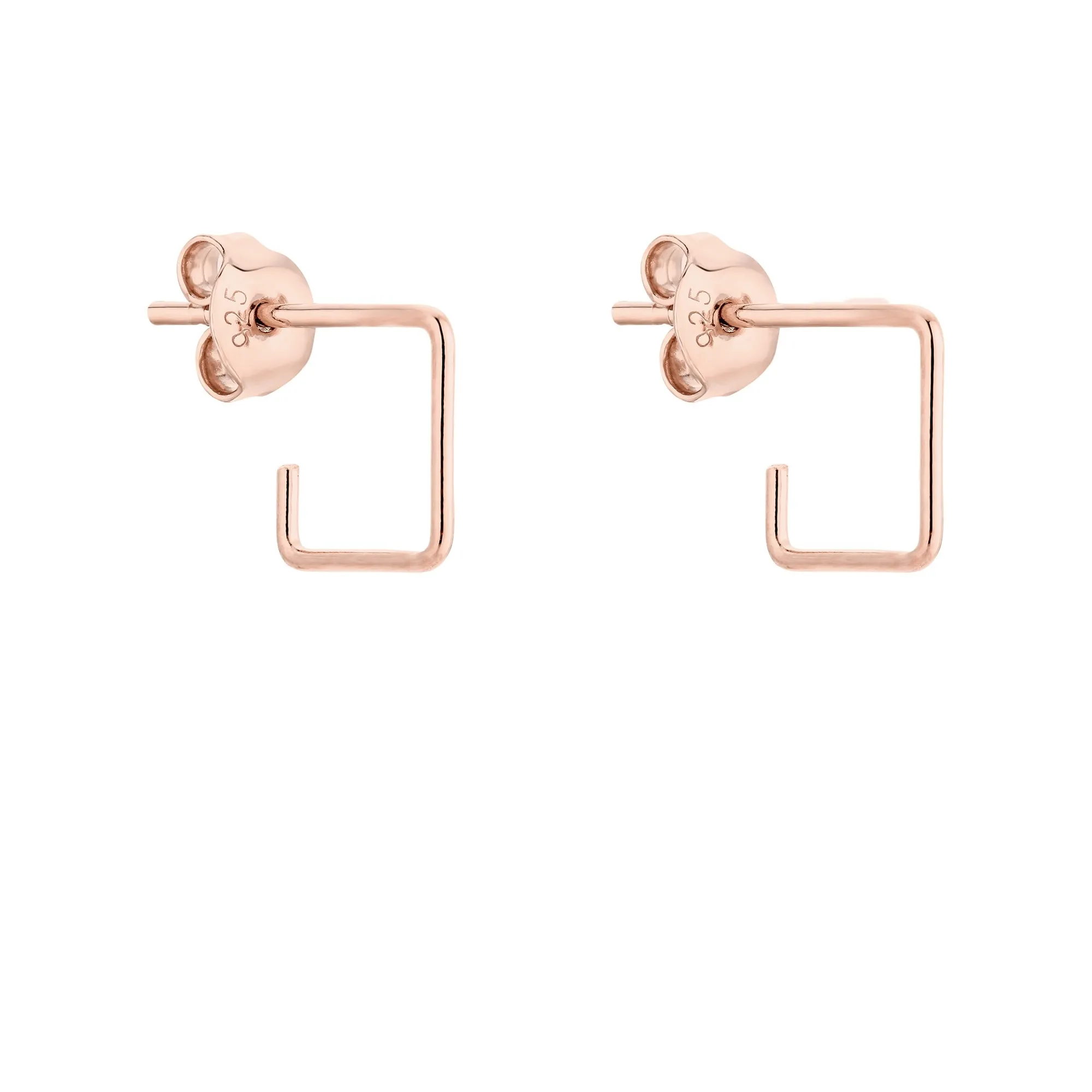 Kolczyki kwadraty z różowego złota