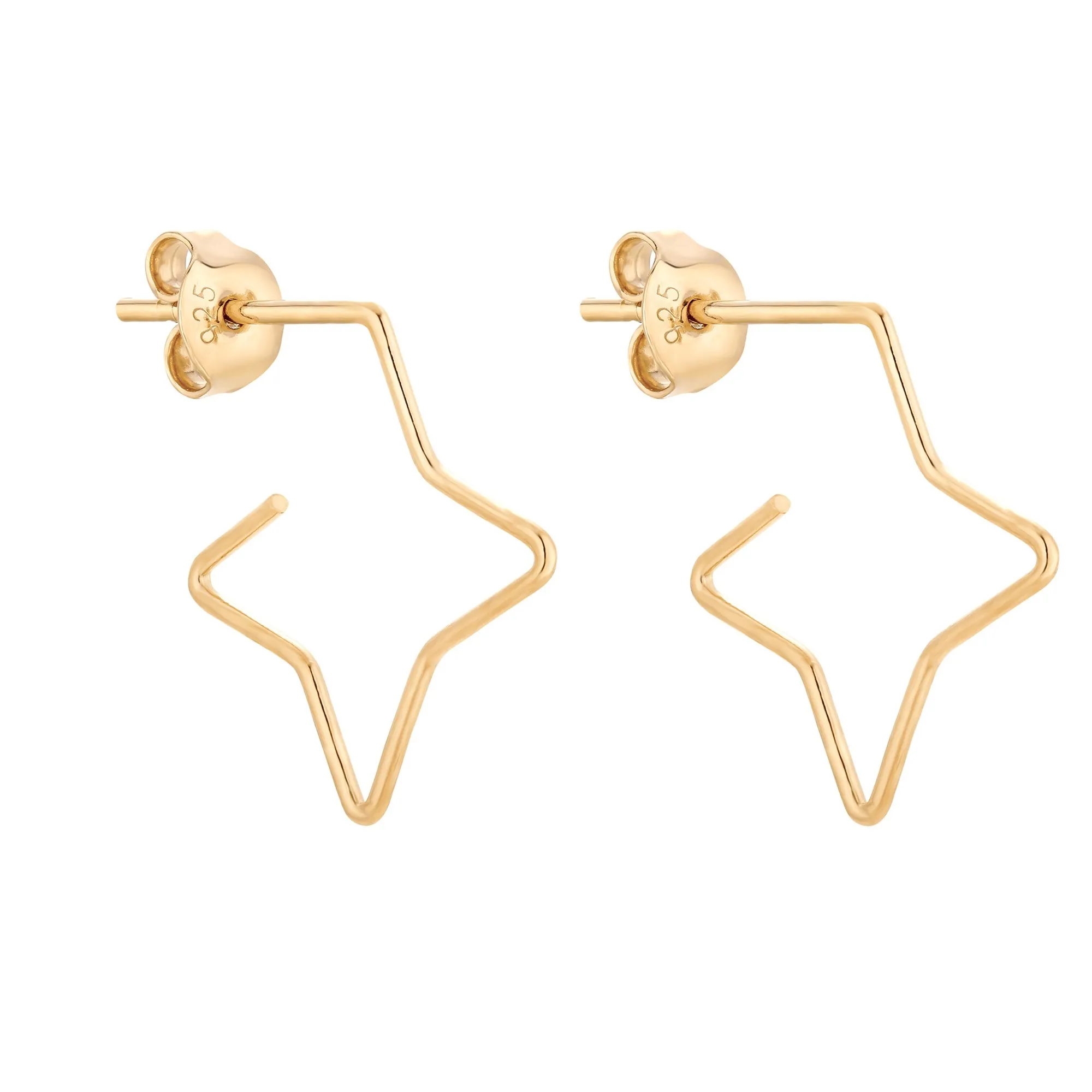 Złote kolczyki gwiazdki