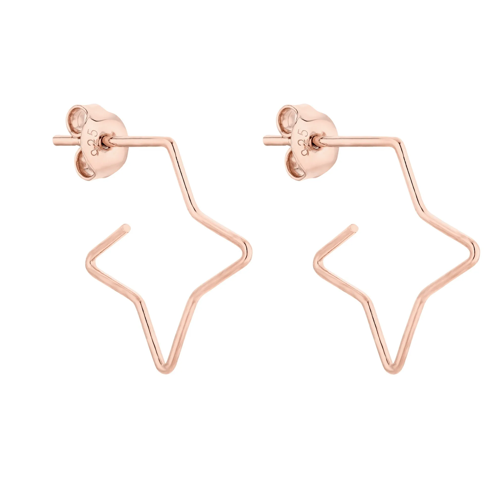Kolczyki gwiazdki z różowego złota