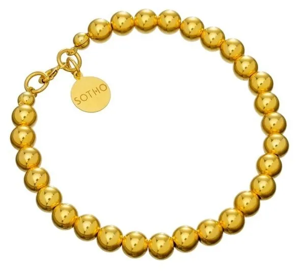 Złota bransoletka z zapięciem złote kulki koraliki srebro pozłacane złoto