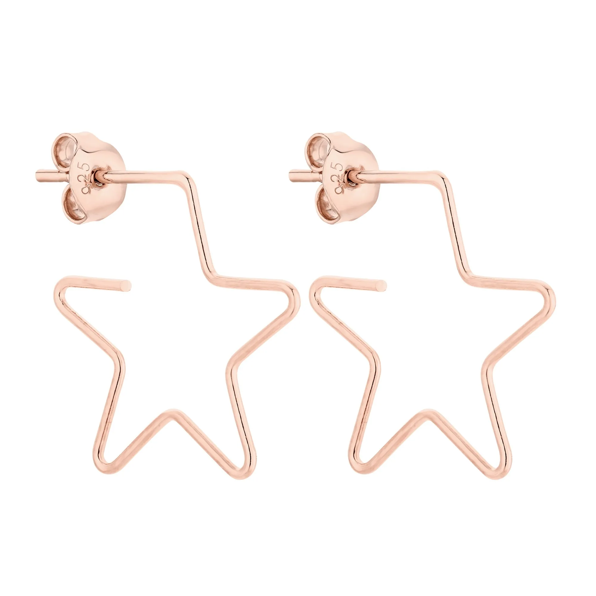 Kolczyki gwiazdki z różowego złota