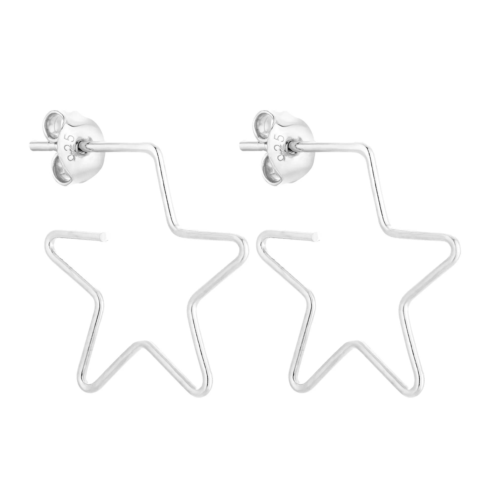 Srebrne kolczyki gwiazdki