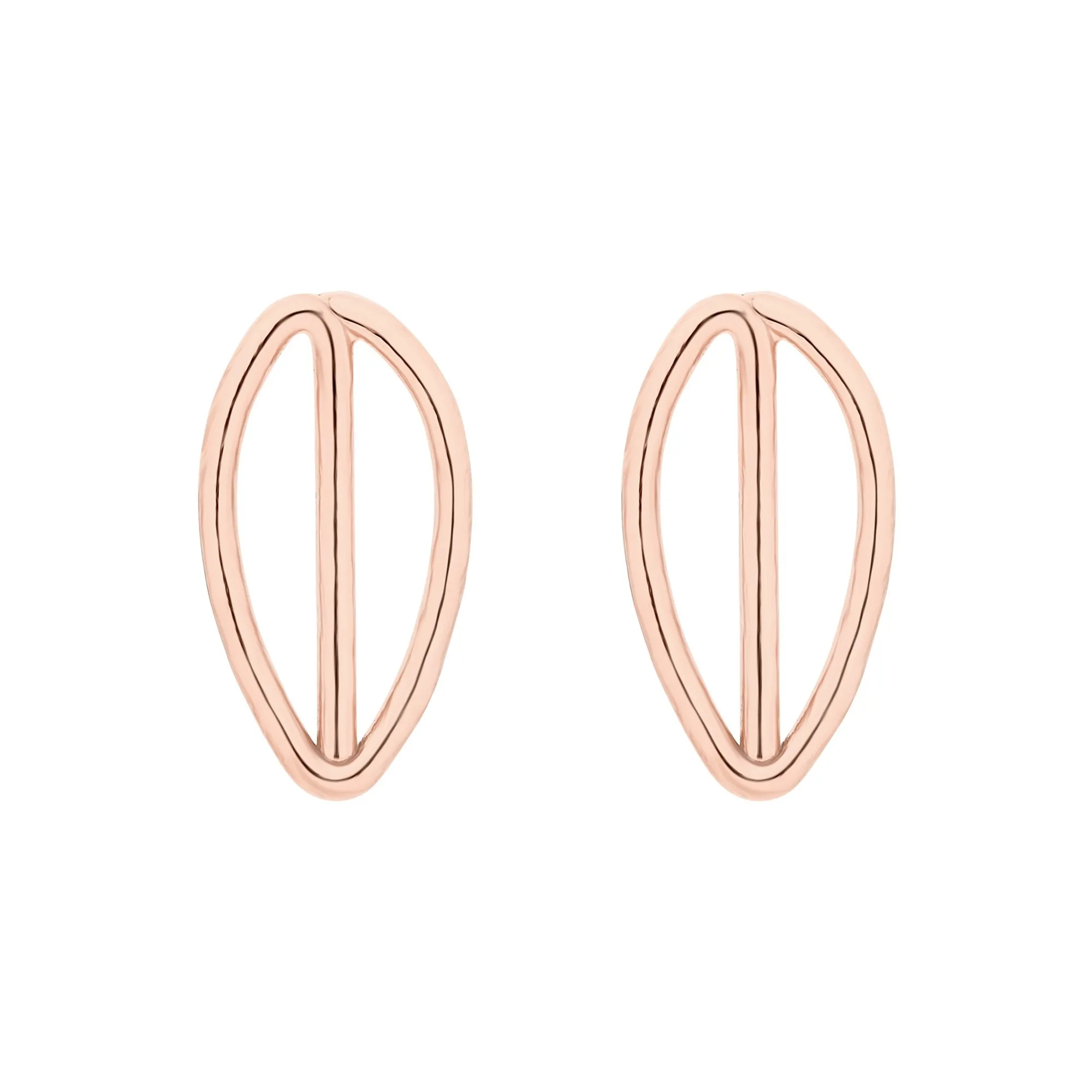 Kolczyki listeczki z różowego złota