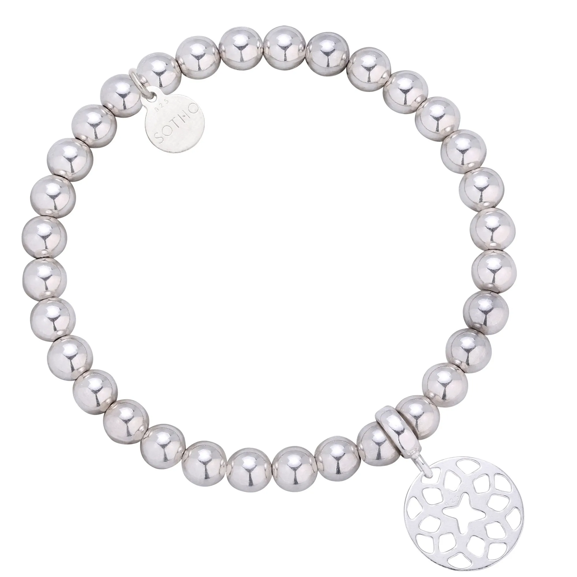 Srebrna bransoletka zdobiona orientalną rozetką