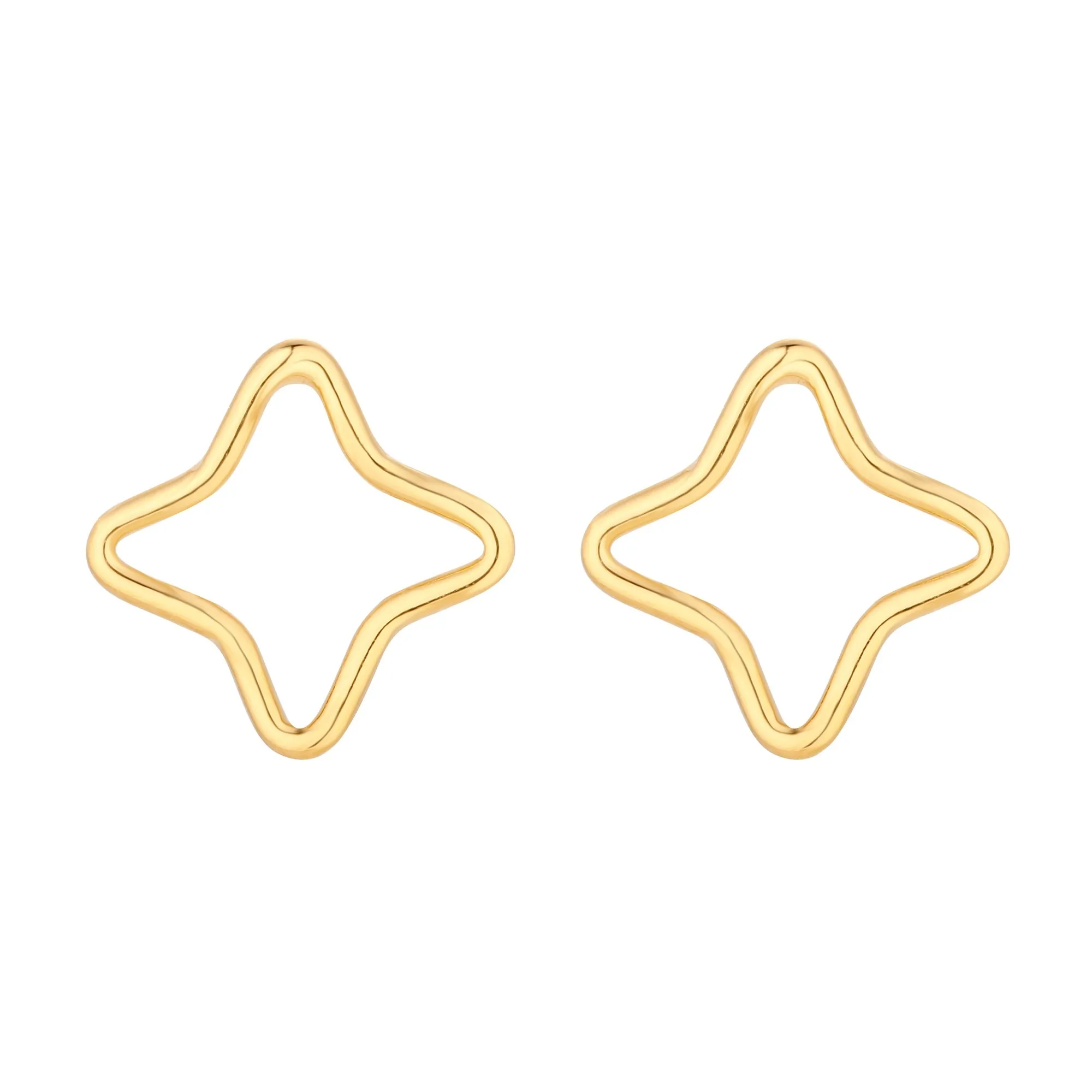 Złote kolczyki gwiazdki