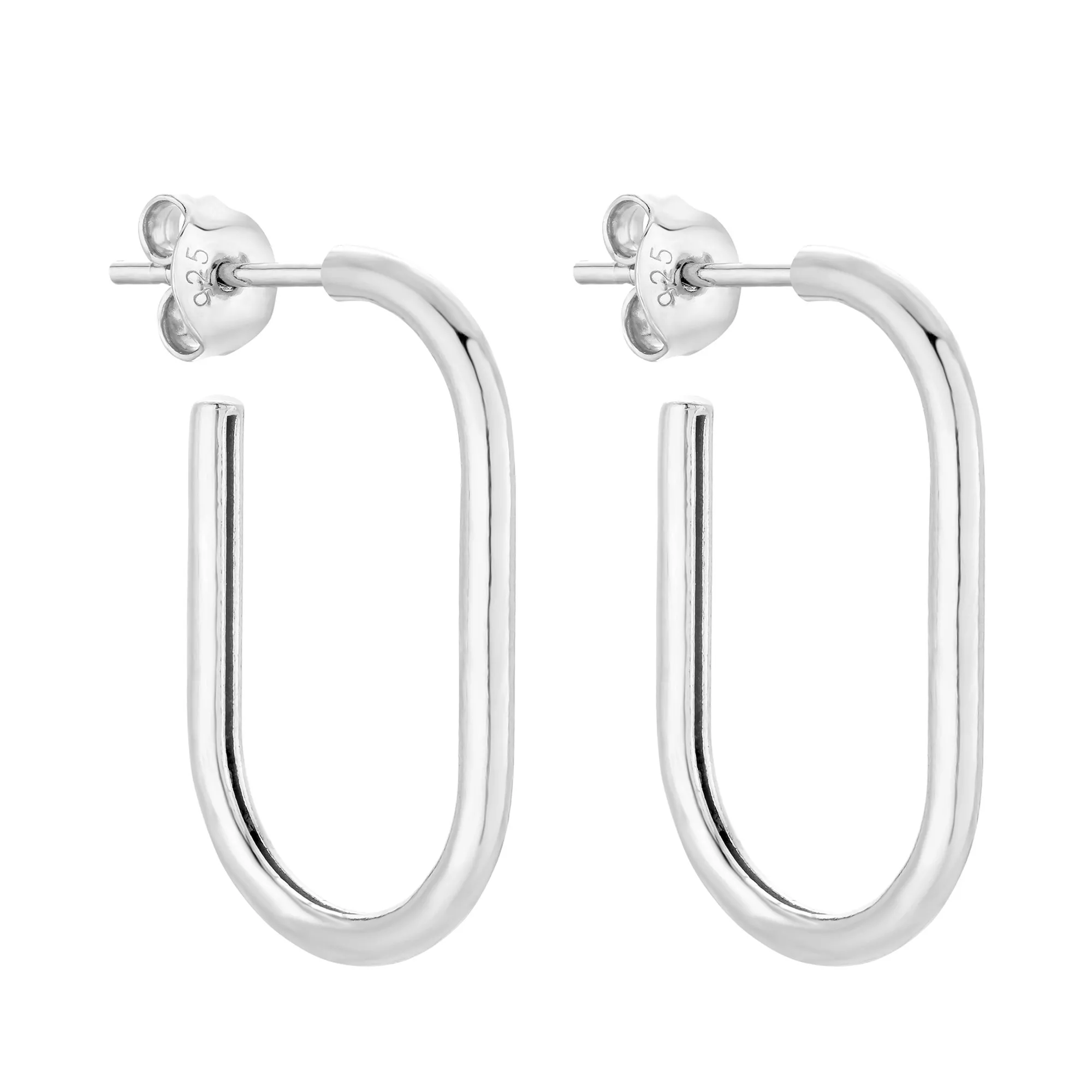 Srebrne owalne kolczyki