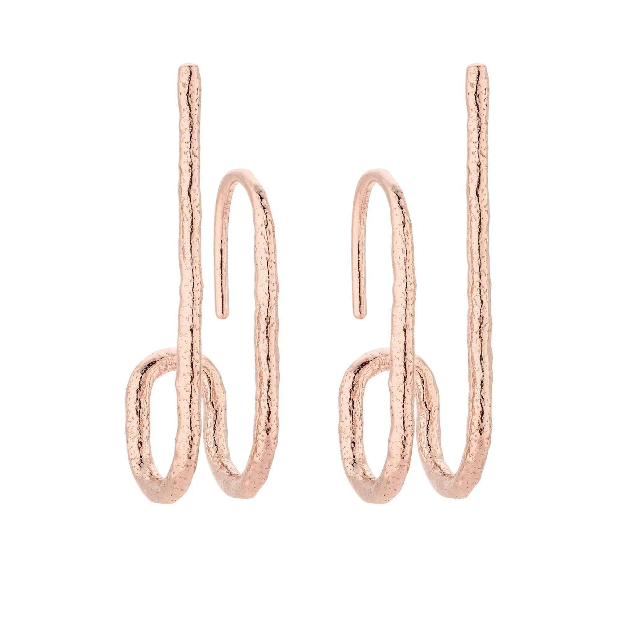 Podłużne kolczyki z różowego złota