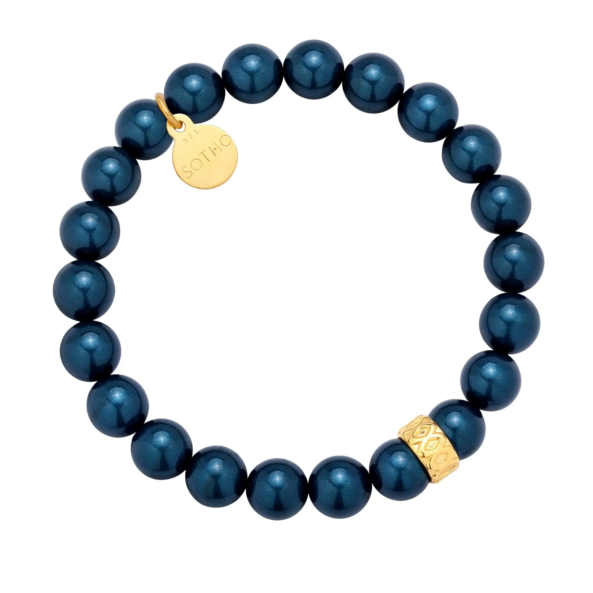 Morska bransoletka perły SWAROVSKI® CRYSTAL ze złotą przekłądką