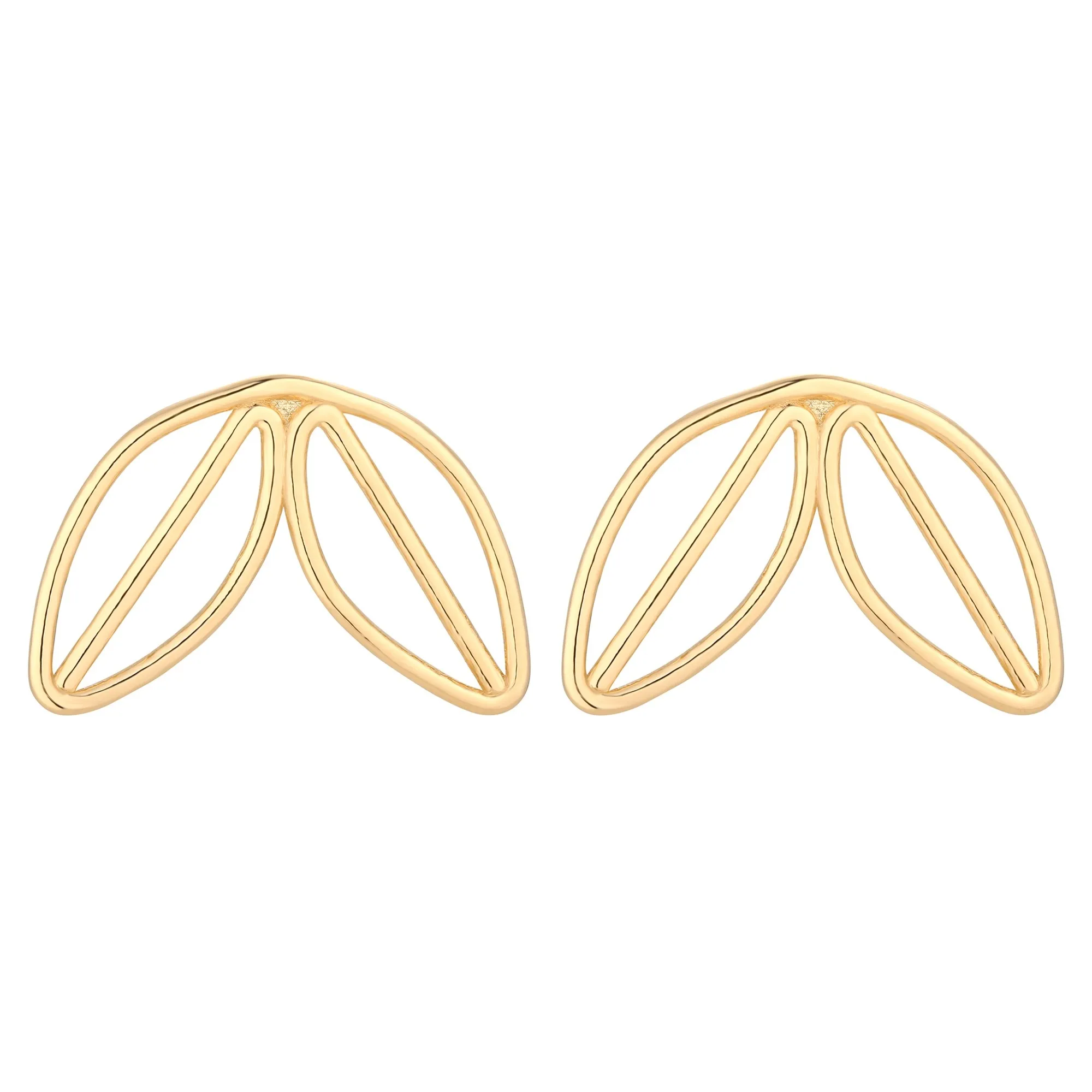 Złote kolczyki z listkami