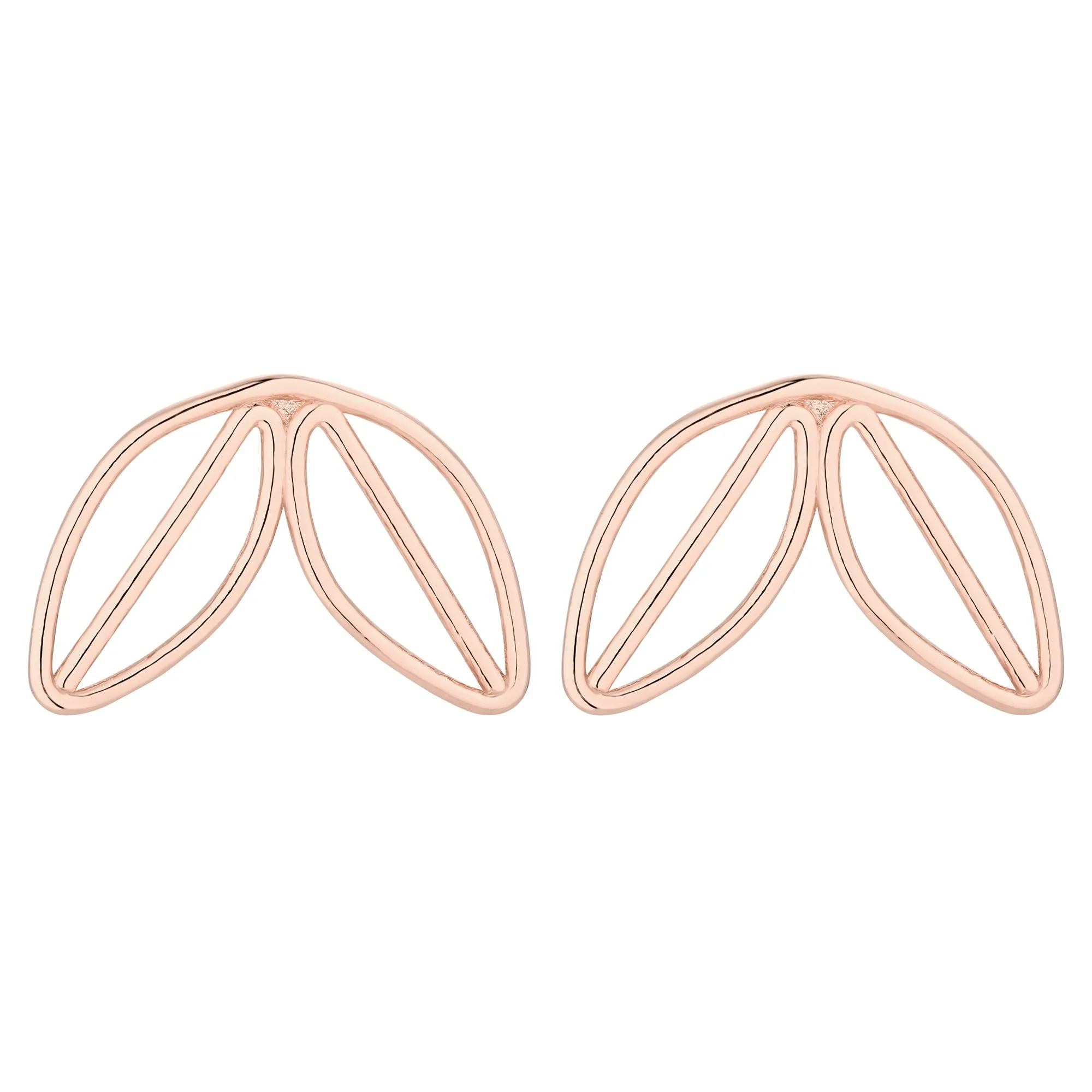 Kolczyki z listkami z różowego złota