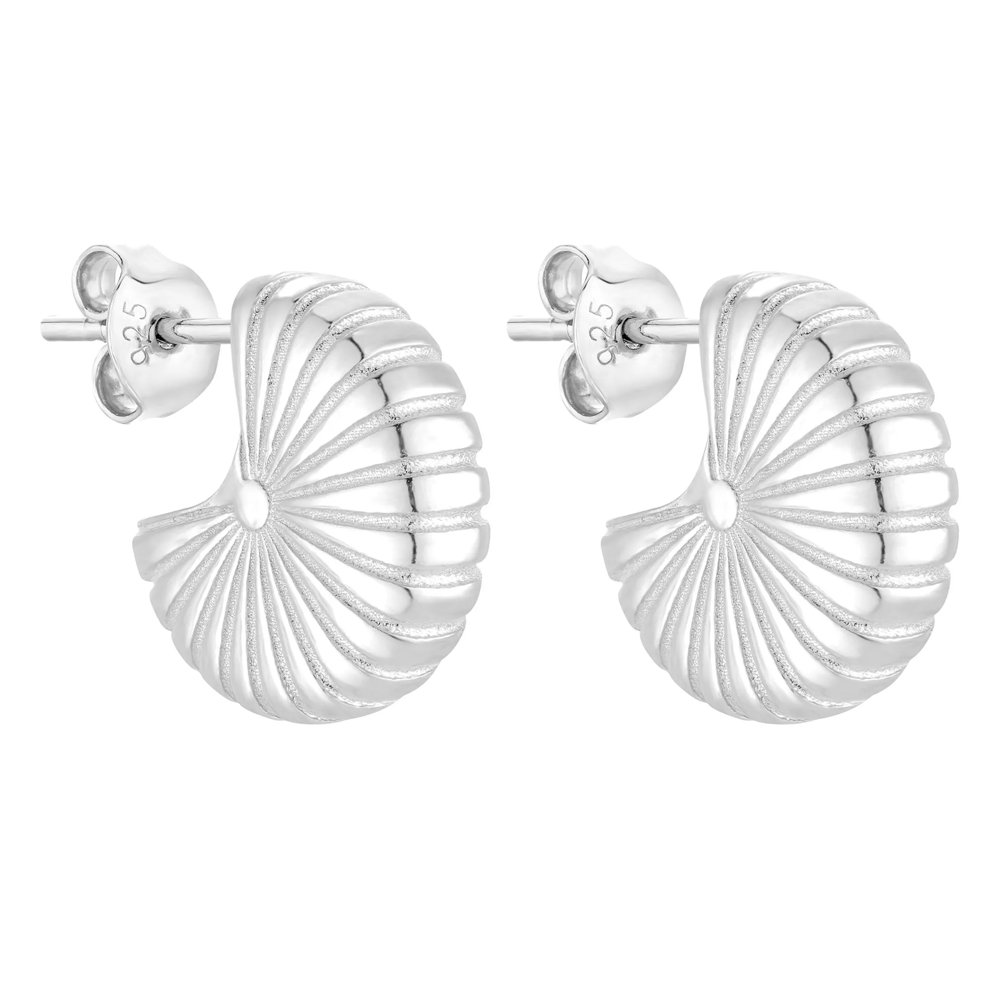 Srebrne kolczyki muszle