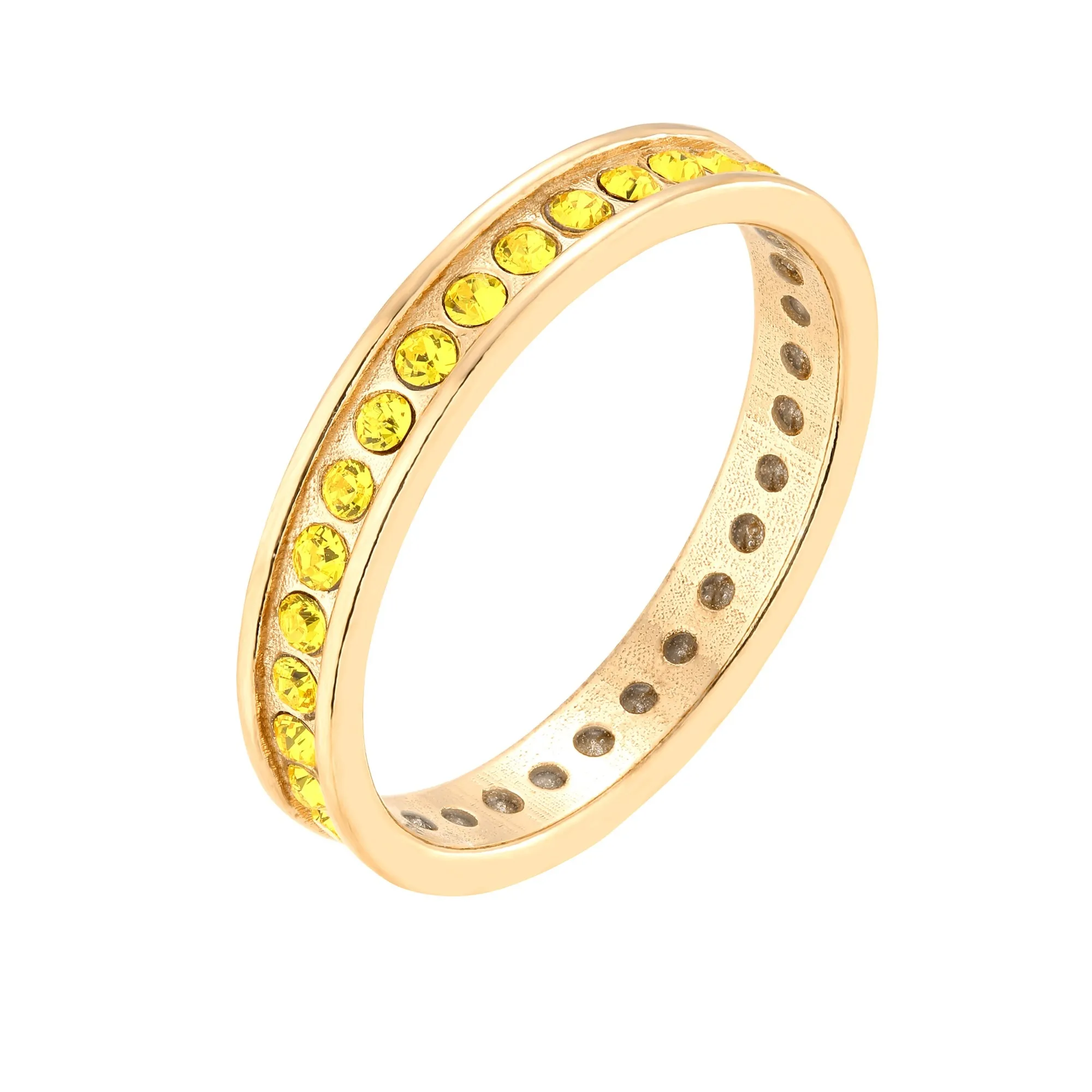 Złota obrączka z żółtymi kryształami Preciosa : pierścionki - 18