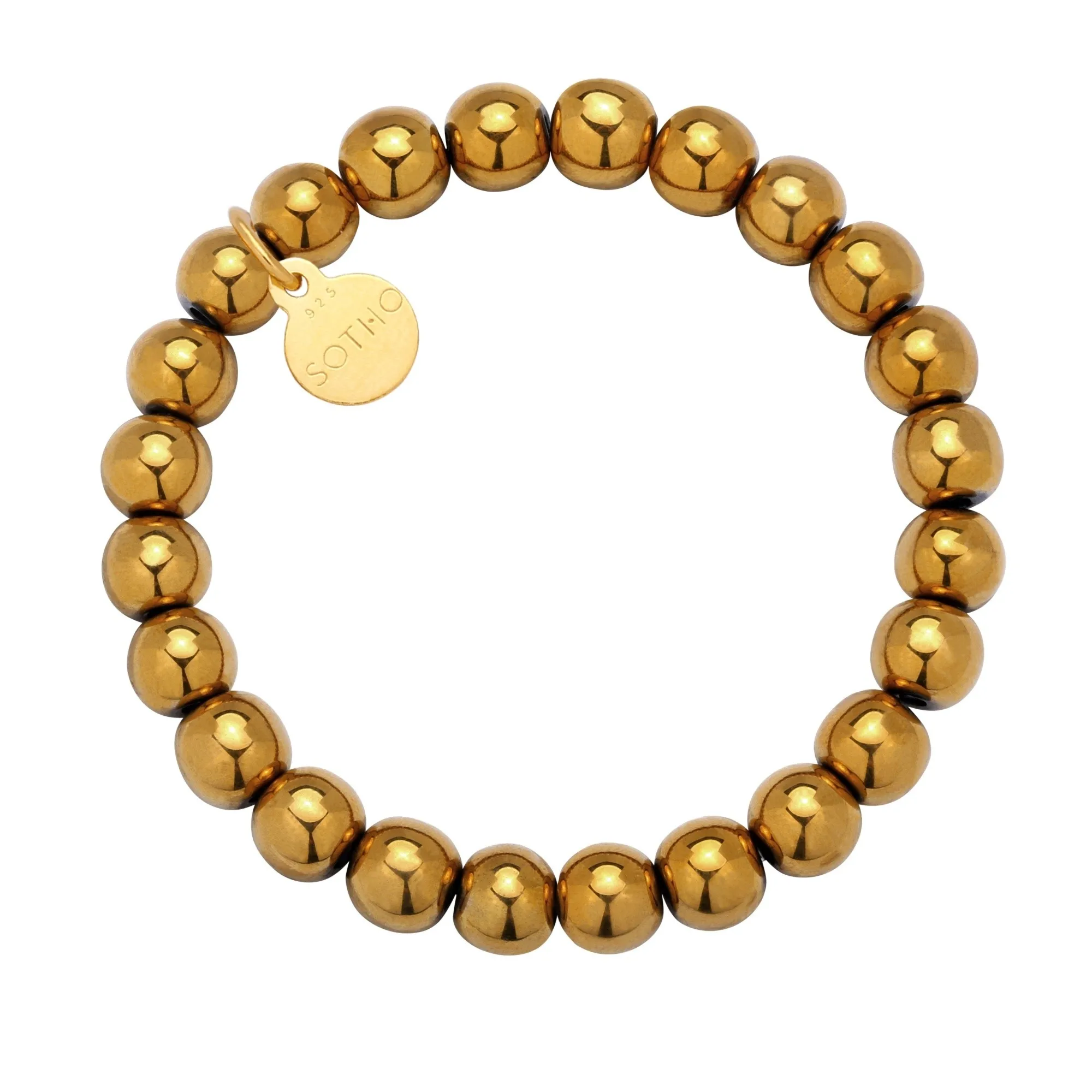 Złota bransoletka z gładkiego hematytu