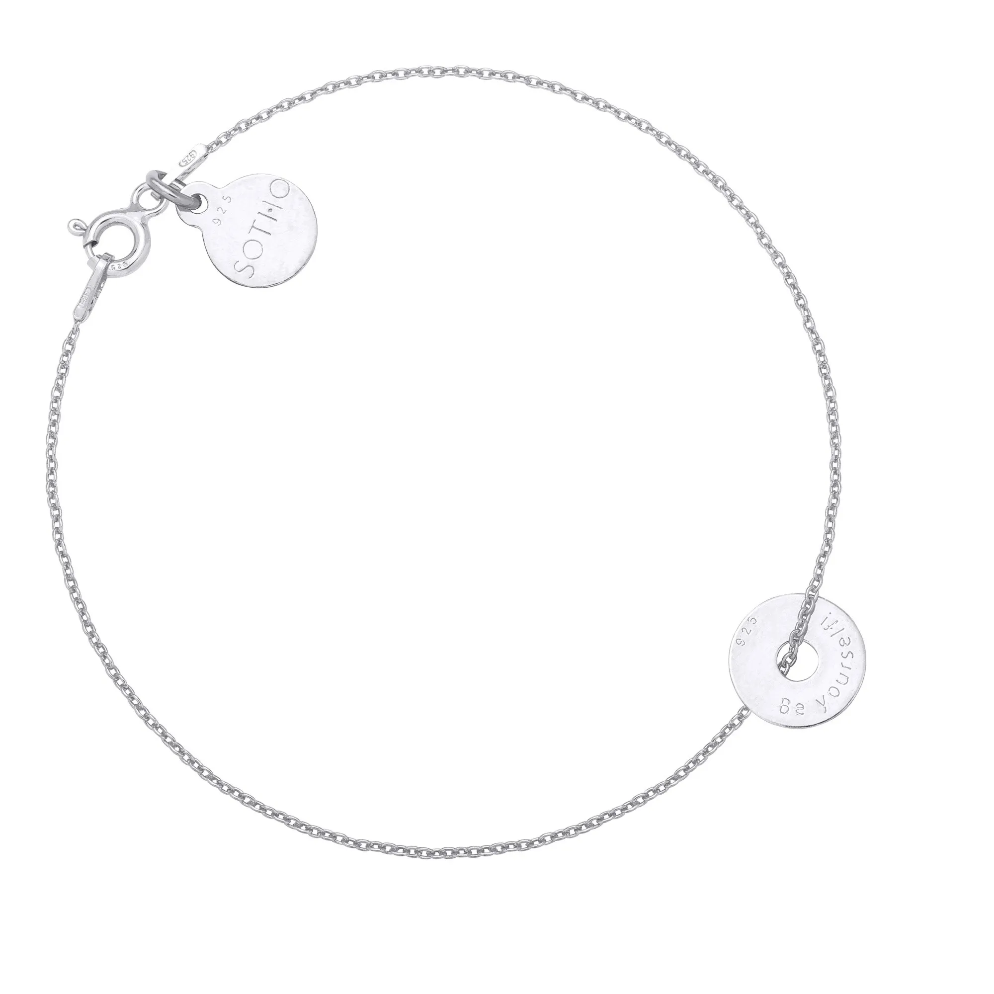 Srebrna bransoletka z malutką karmą Be yourself!