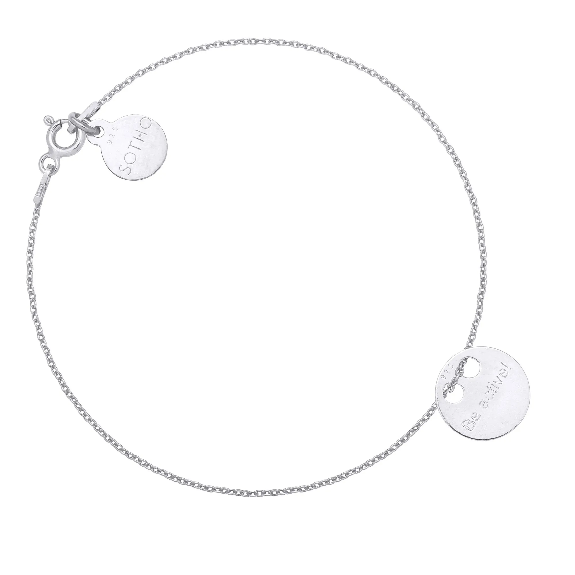 Srebrna bransoletka z pełną karmą Be active!