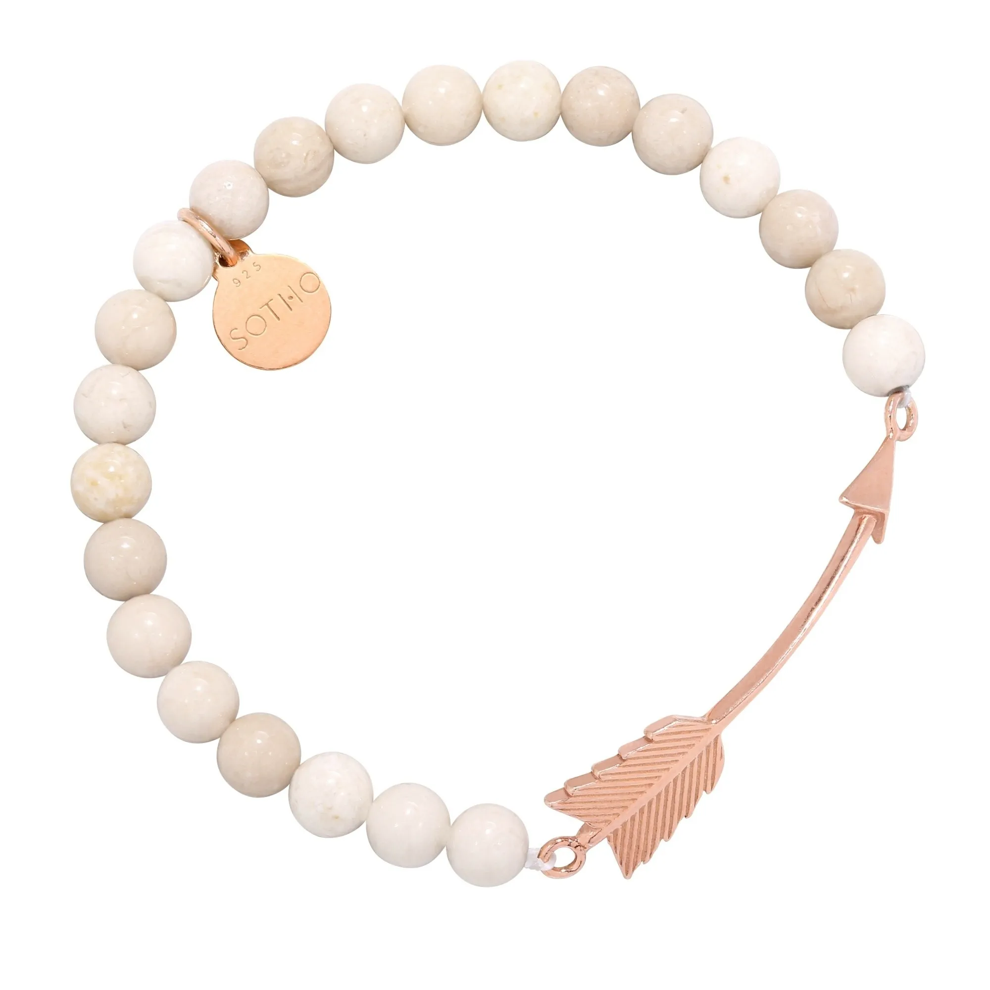 Cielista bransoletka z marmuru ze strzałą z różowego złota