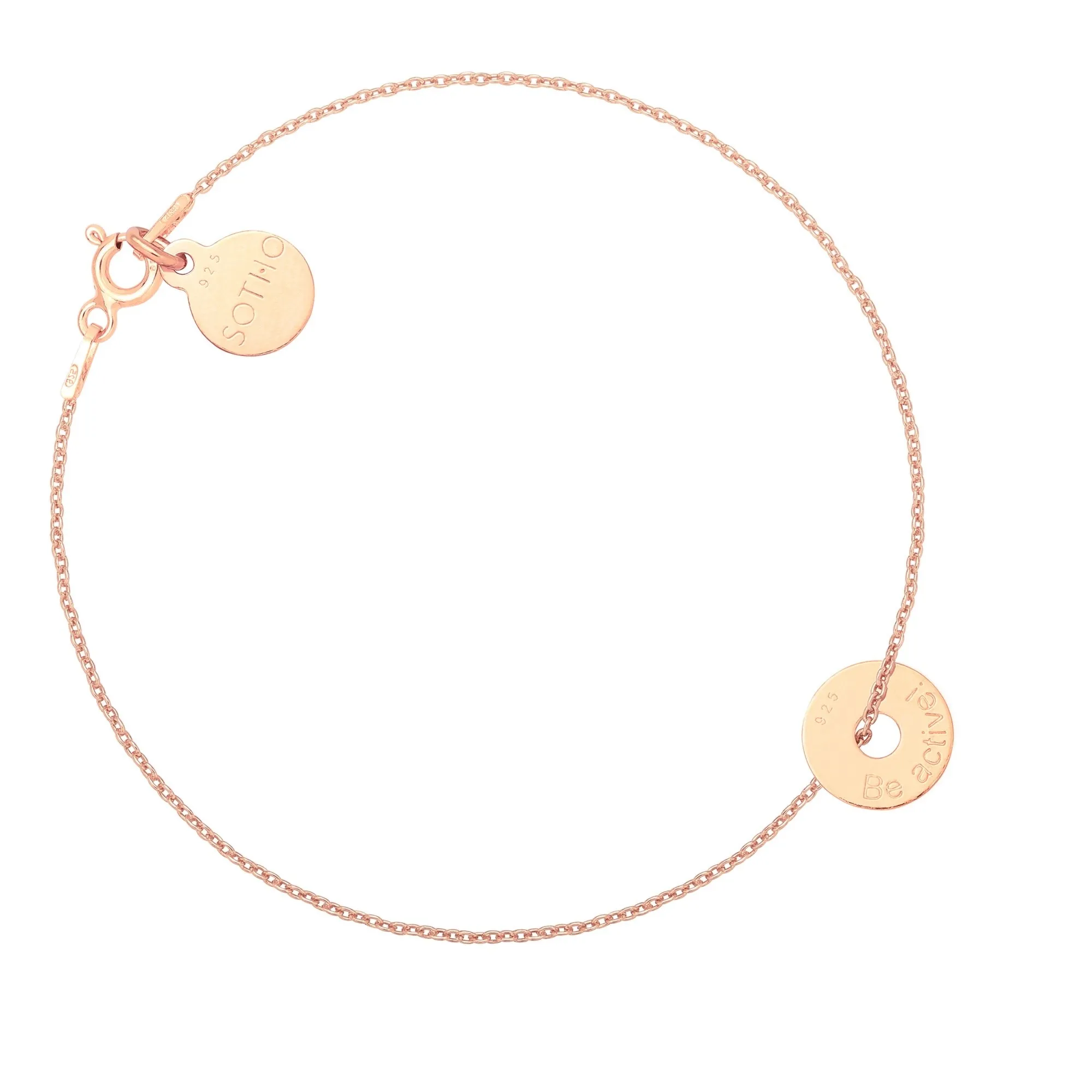 Bransoletka z różowego złota z malutką karmą Be active!