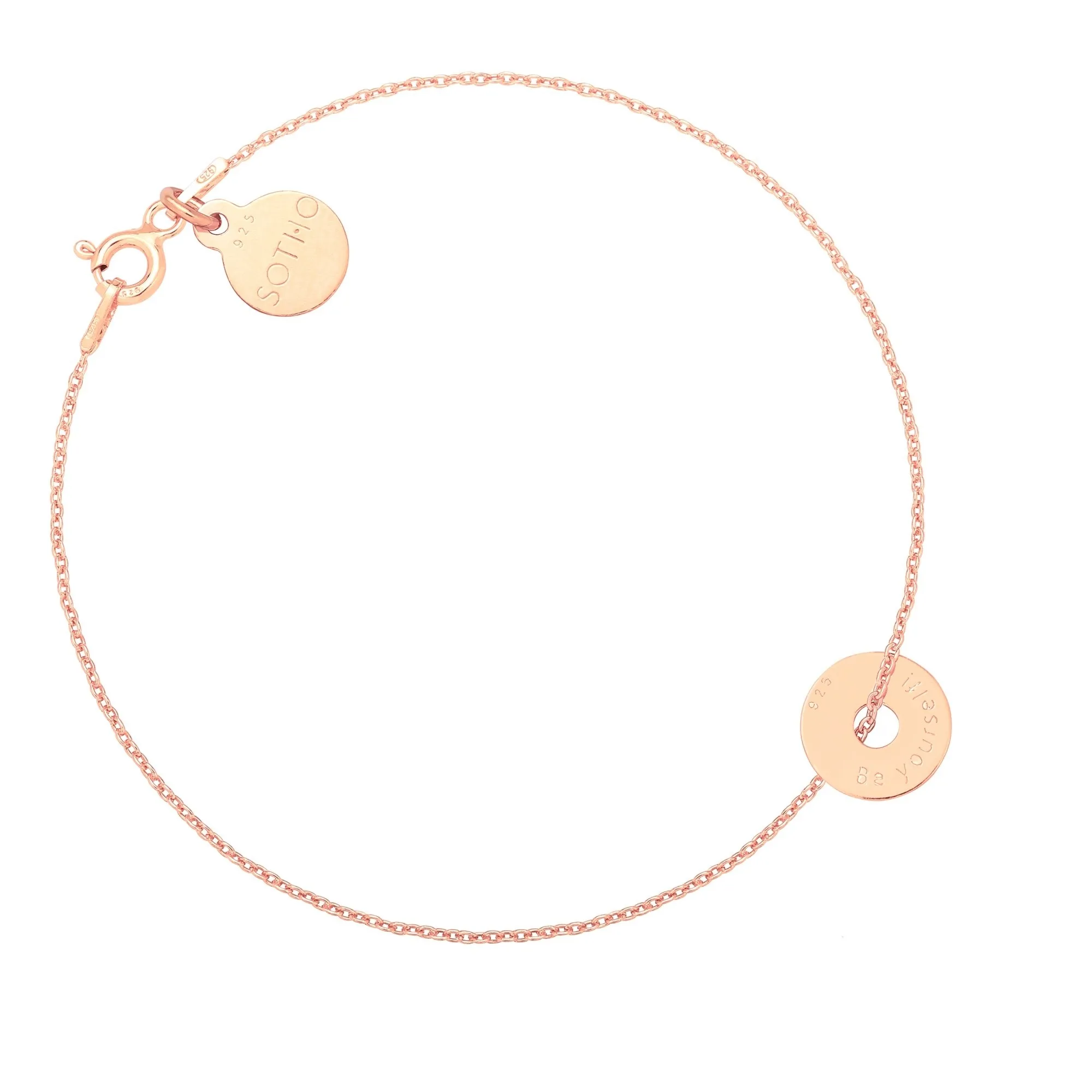 Bransoletka z różowego złota malutką karmą Be yourself!