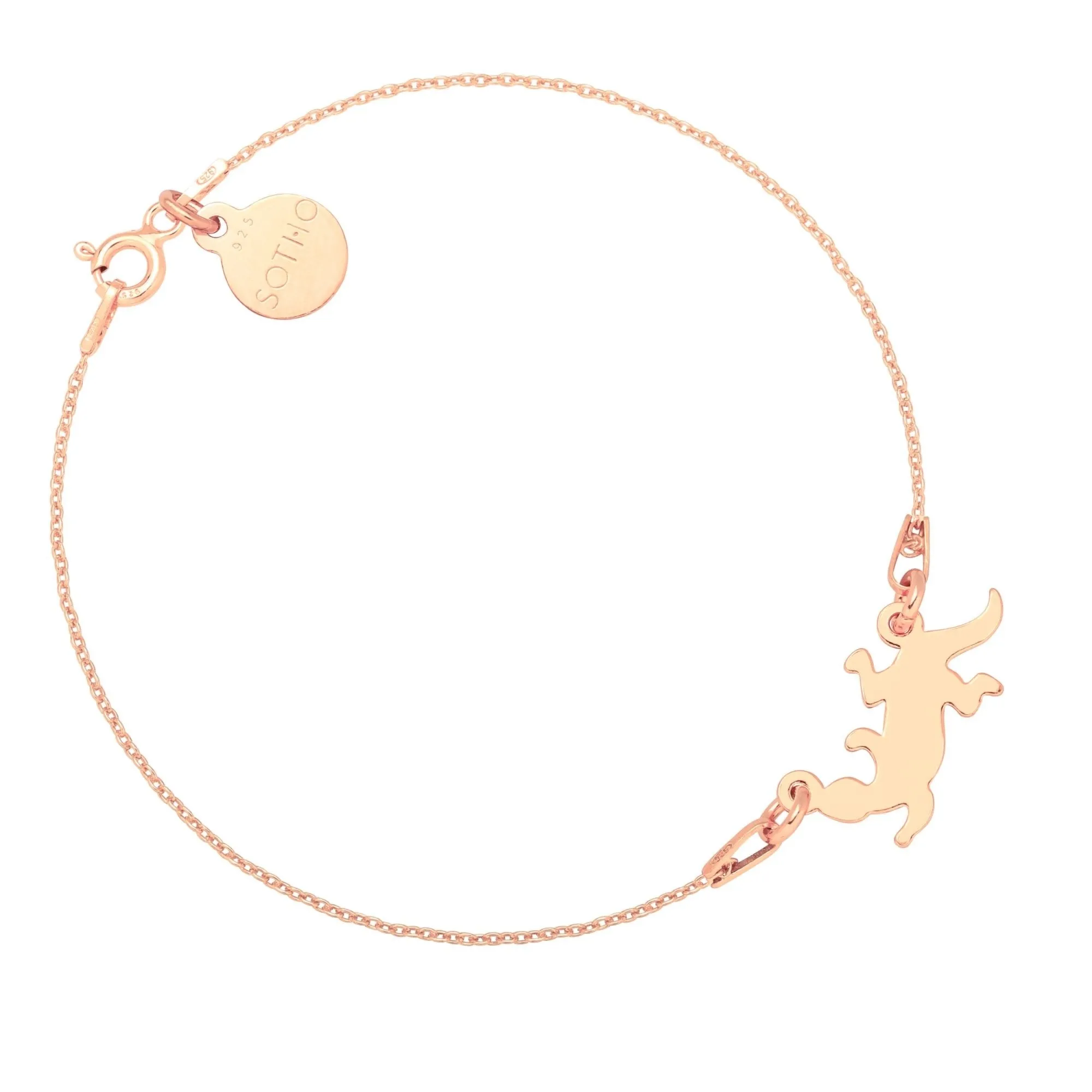 Bransoletka z różowego złota salamandrą