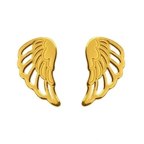 Złote kolczyki skrzydełka