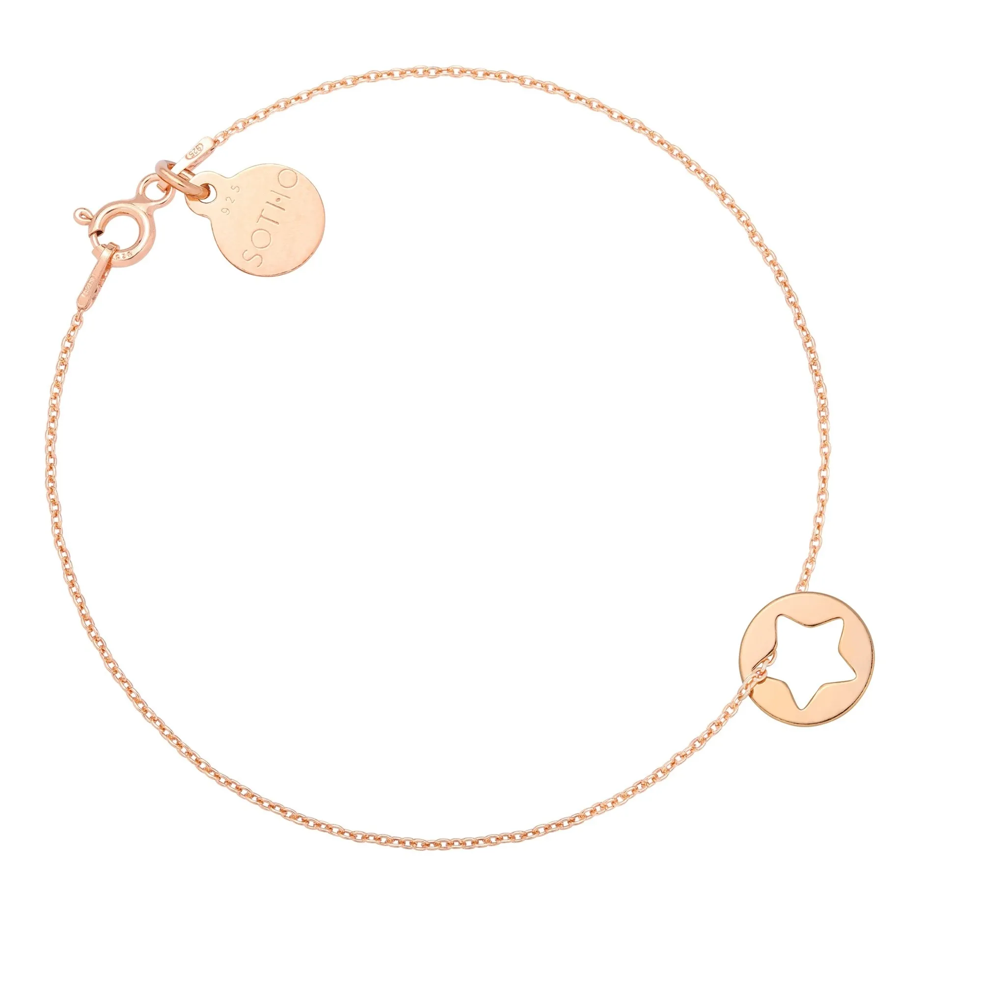 Bransoletka z różowego złota z gwiazdką w kółeczku