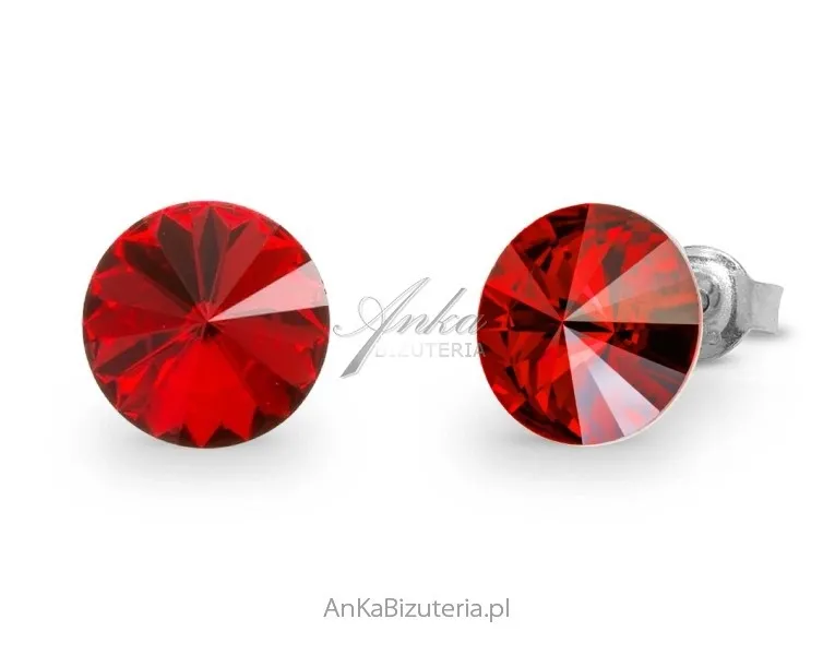 Kolczyki srebrne swarovski candy studs w kolorze light siam.