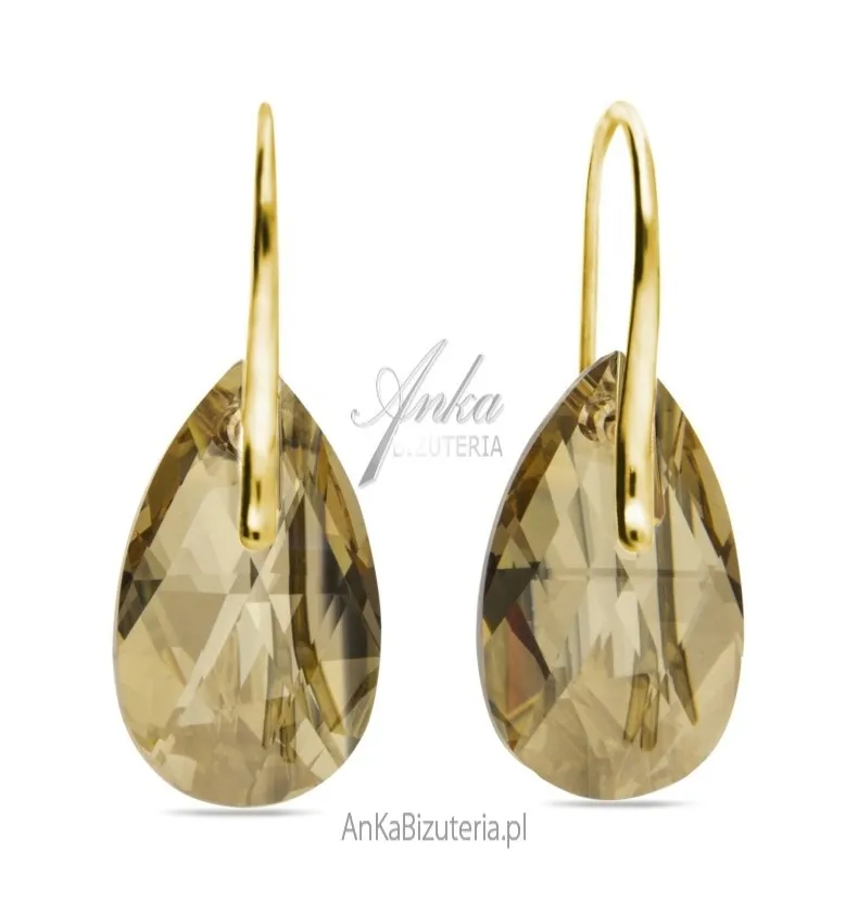 Kolczyki srebrne pozłacane  classic drop w kolorze golden shadow.