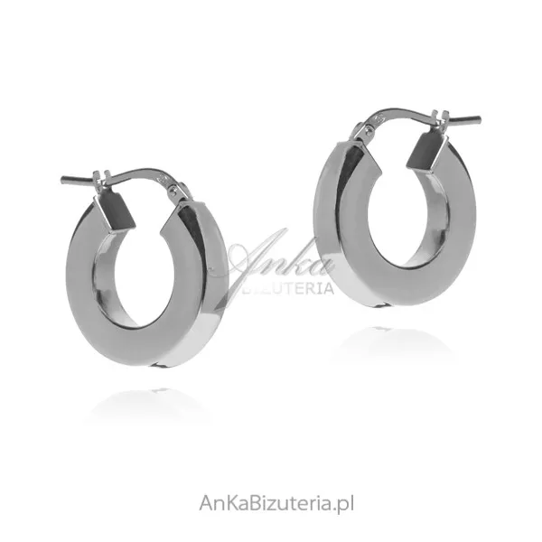 Srebrne kolczyki szerokie kółka