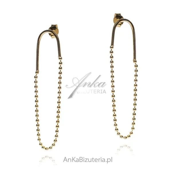 Kolczyki srebrne pozłacane