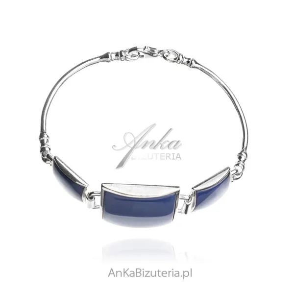Bransoletka srebrna z granatowym uleksytem