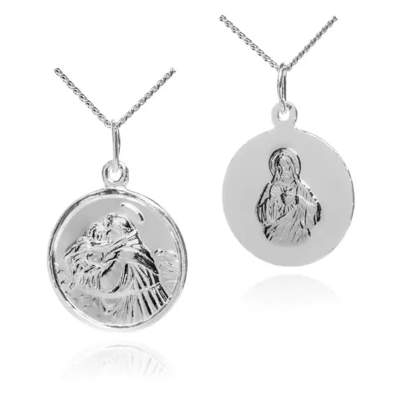 Medalik srebrny św. antoni/serce jezusa