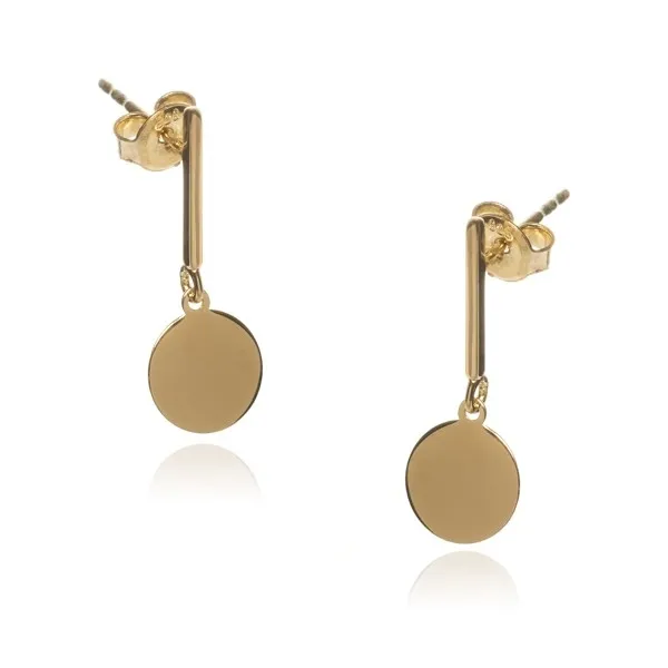 Kolczyki srebrne pozłacane kółka na patyczku