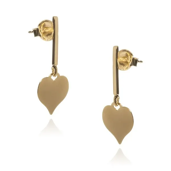 Kolczyki srebrne  serduszka na pałeczkach