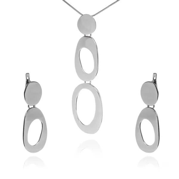 Komplet biżuterii srebrnej - owalny