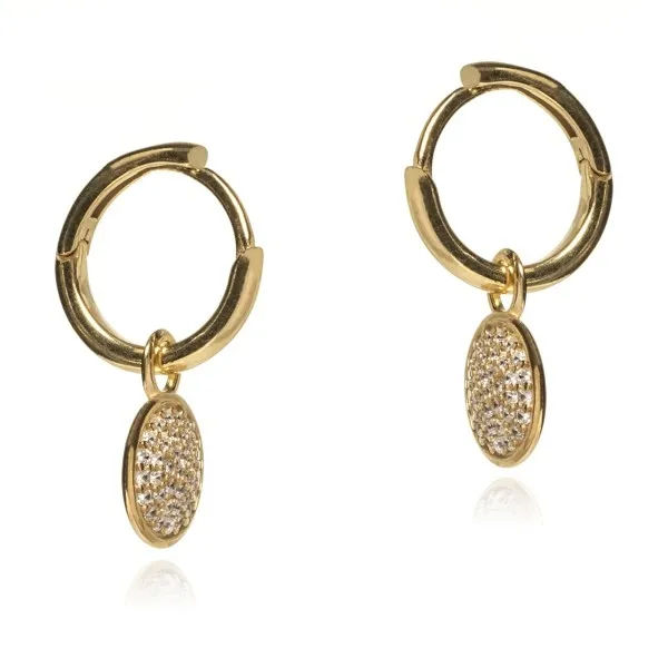 Kolczyki srebrne  pozłacane kółka z cyrkoniami