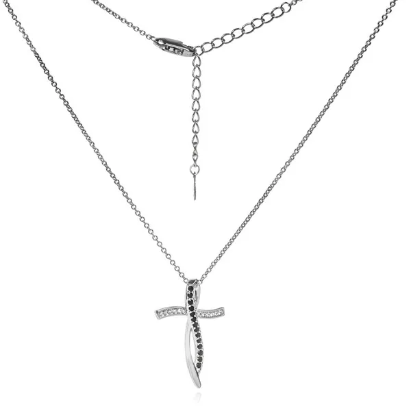 Srebrny naszyjnik krzyżyk z cyrkoniami