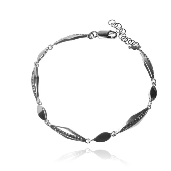 Bransoletka srebrna oksydowana