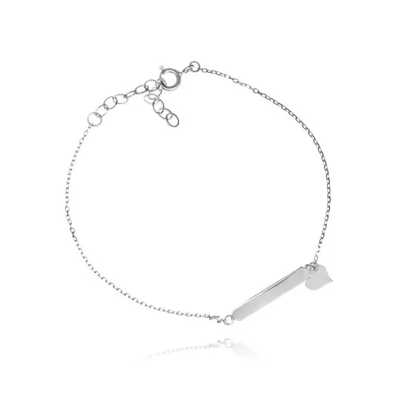 Bransoletka srebrna  z serduszkiem  do graweru