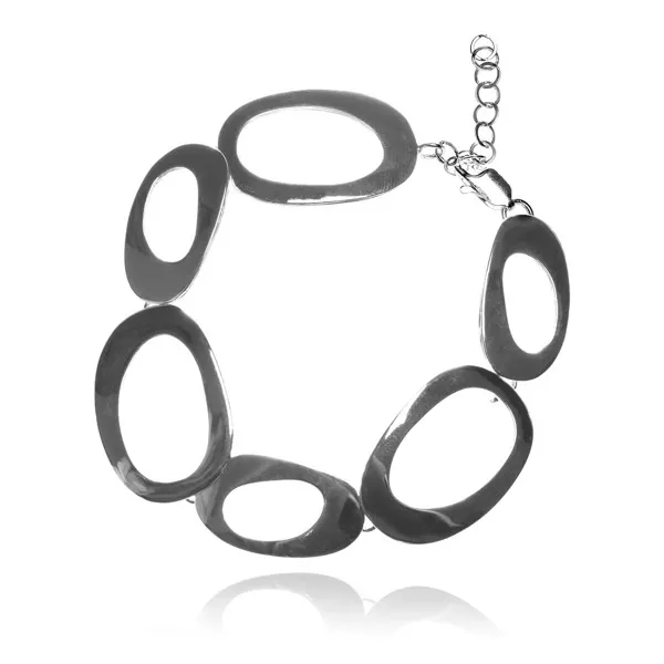 Bransoletka srebrna owalne kółka