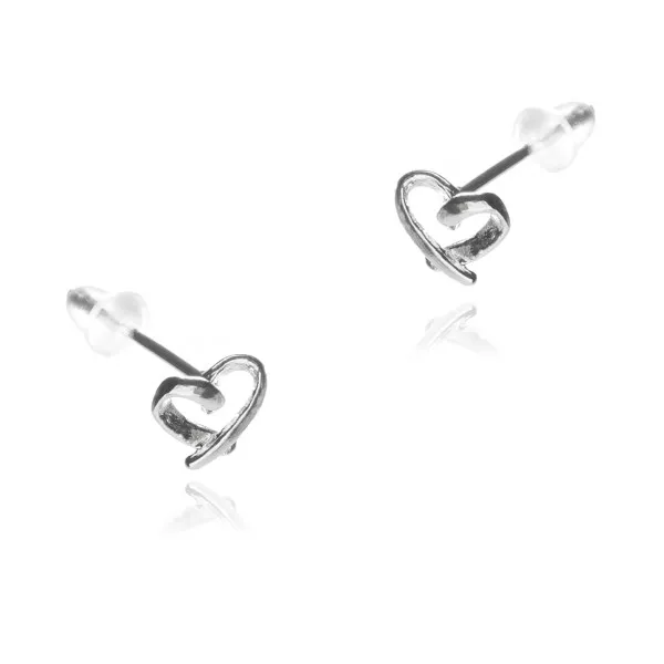 Kolczyki srebrne serduszka ażurowe