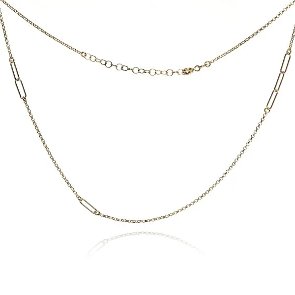 Srebrny naszyjnik pozłacany - połączenie dwóch różnych splotów