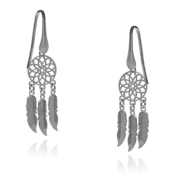 Kolczyki srebrne łapacze snów