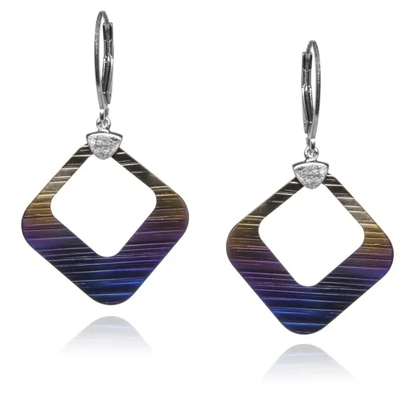 Kolczyki srebrne z tytanem