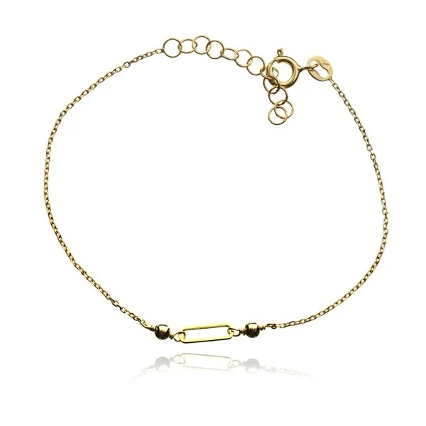 Subtelna bransoletka srebrna  pozłacana