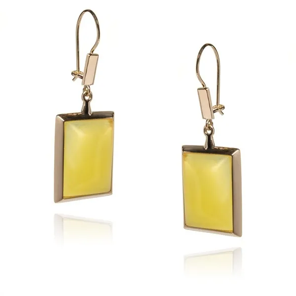 Obłędne kolczyki srebrne z naturalnym bursztynem pozłacane różowym złotem