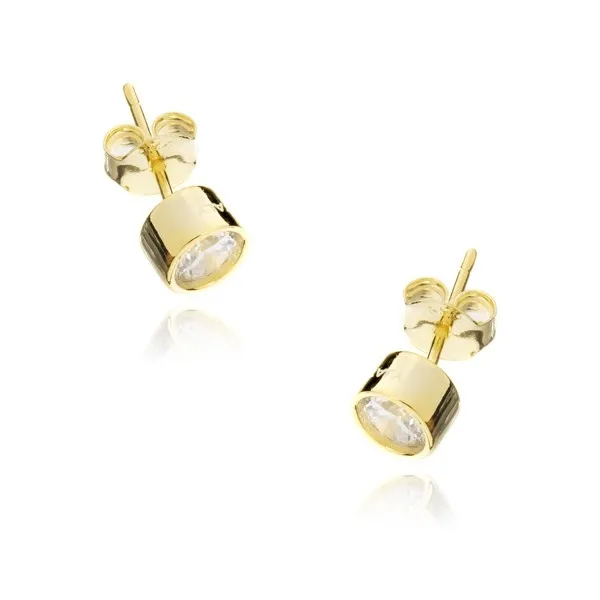 Kolczyki srebrne pozłacane z cyrkonią